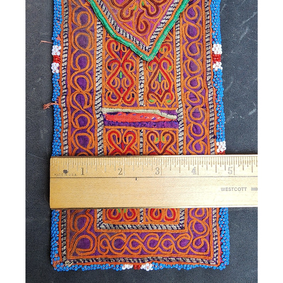Kuchi Embroidered Pouch Wallet Central Asian Handmade Beaded 11"x5" - Picture 4 of 8